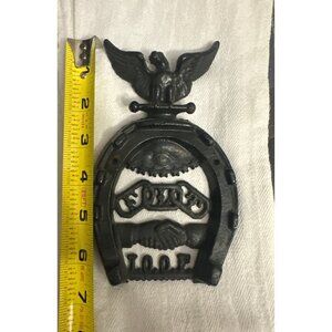 IOOF Cast Iron Wall Plaque With Eagle & Handshake Design Odd ‎ Fellows